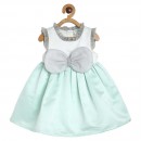 Miniklub Baby Girl Aqua Blue Cotton Fit & Flare Frock-  3-6m